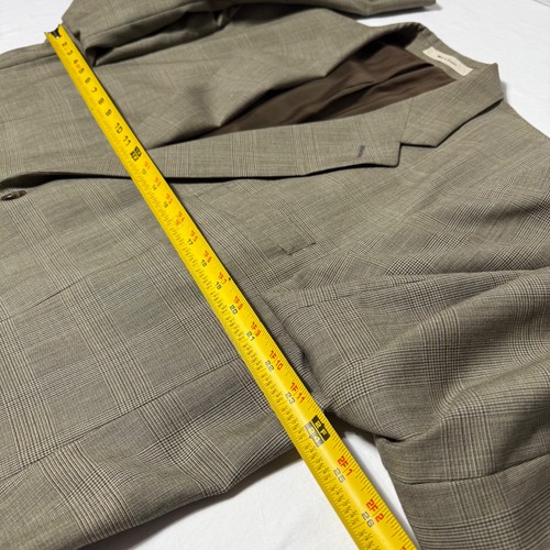 Chaps Ralph Lauren 2 piece Suit Brown Tan Wool Glen Plaid Men's 46 X Pants 40x35 - Picture 8 of 17