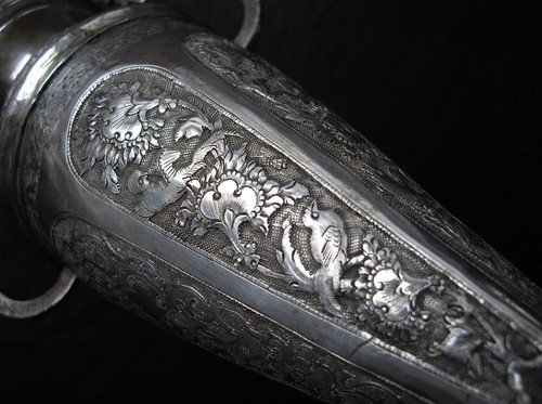 Large Fine Middle Eastern Antique Persian Solid Silver Islamic Vase 426 gr/15 oz - Picture 13 of 16