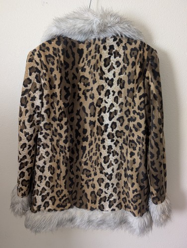 Vintage Y2K Dollhouse Penny Lane Coat Sz S Faux Fur Animal Print Revival Grunge - Picture 13 of 13
