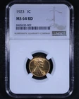 1923 Lincoln Wheat Cent - 1c NGC MS64 RD - Bright Coin!