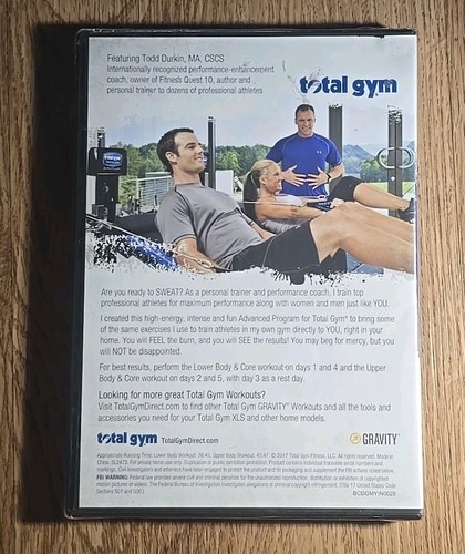 Total Gym 5 Day Advanced Program Get Ripped Results DVD New and Sealed Workout - Imagen 2 de 2