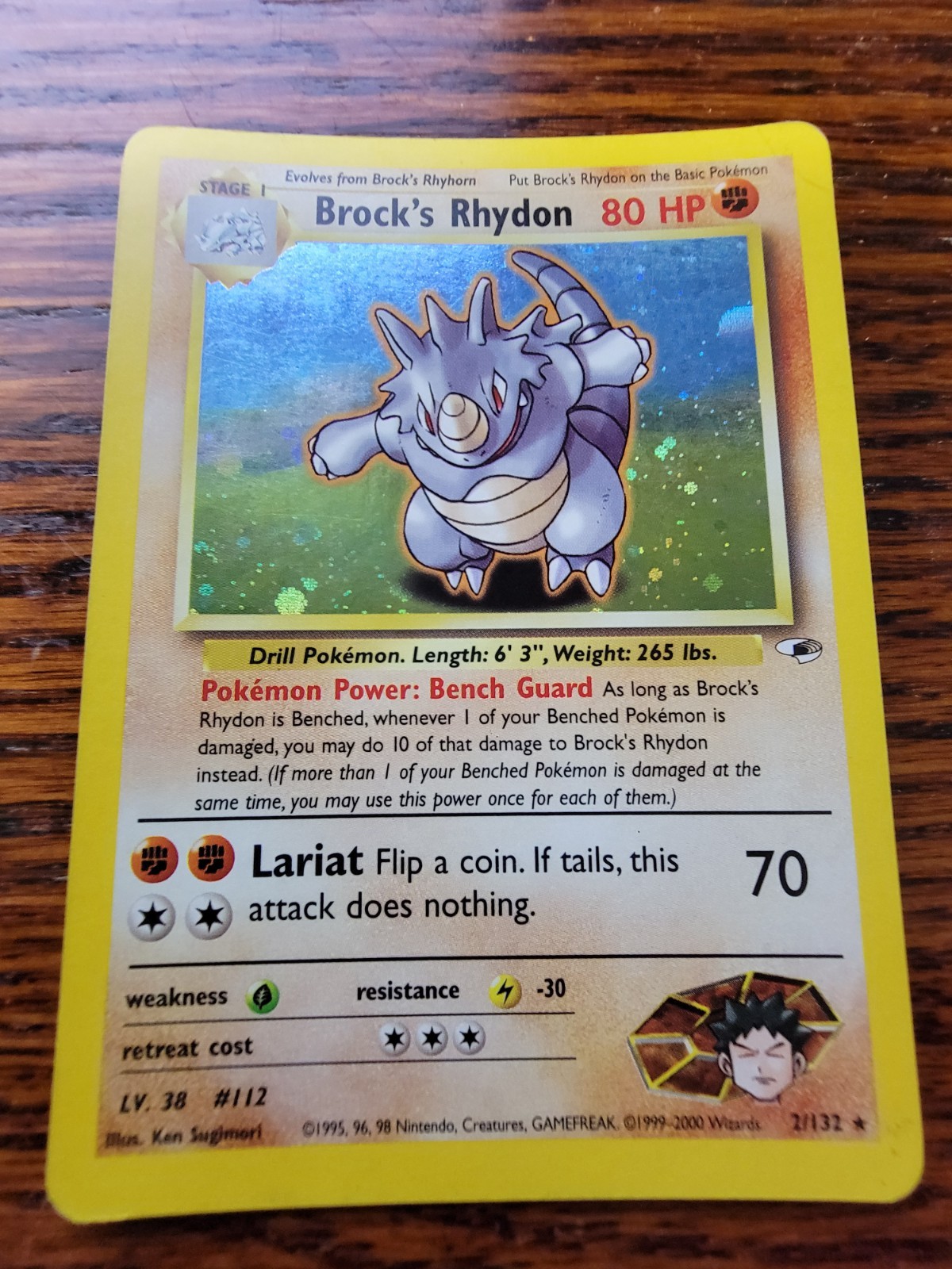 Brock's Rhydon 2/132 Gym Heroes Holo Pokemon Card PL