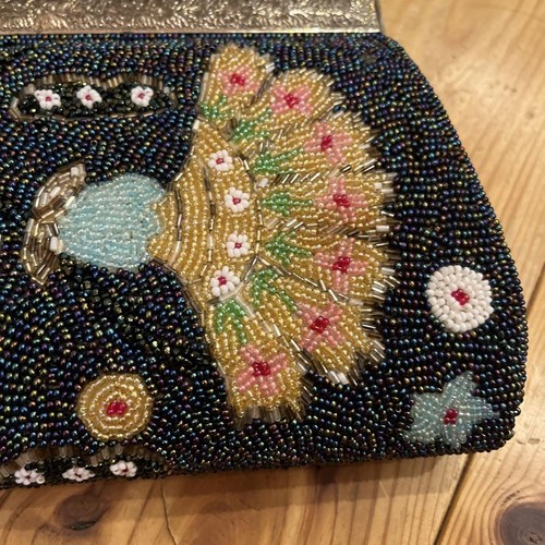 Japanese Vintage Beaded Evening Bag – Multi-Color Peacock - Picture 3 of 11