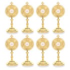 8pcs Standing Metal Crucifix With Base: JHS Catholic Religious Decor Jesus -