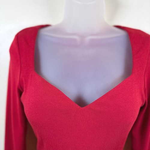 OGL LiteWarm Eco-Mousse Sweetheart Neck Slim Brami Top Women's M Christmas Red - Picture 4 of 13