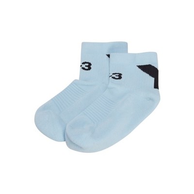 Men's Adidas Y-3 Yohji Yamamoto Ice Blue Cotton Blend Logo Low Cut Socks New