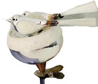 Vintage Czech Mercury Glass Clip-On Birds in Nest Ornament 3.5"