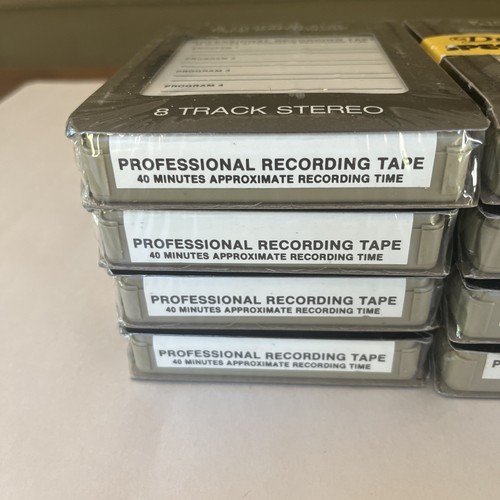 Lot Of 8 NOS Sealed 40 Minute Blank 8-track Tapes for Recording Professional - Picture 3 of 5