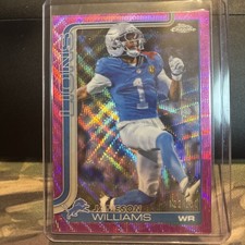 Jameson Williams Pink Wave Refractor 2025 Topps Chrome #97 ( # 122/250 )