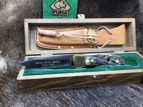 Puma 4 Star Kilwell Messer mit Hirschhorngriffen Lederscheide neuwertig Präsentationsbox - Bild 3 von 18