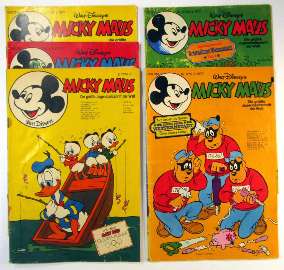 Konvolut von 5 Comic Heften Micky Maus 1972 - 1977 Set 2 Ehapa Verlag - Bild 1 von 1