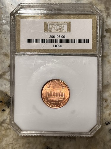1995 Lincoln Cent Gem Brilliant Uncirculated Gem BU RED Old Green Label PCI Slab - Picture 2 of 7