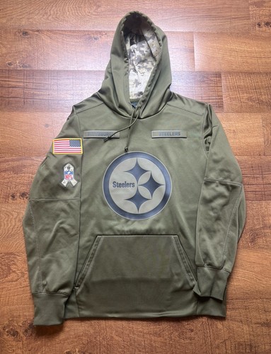 Nike Pittsburgh Steelers Therma-fit Hoodie Salute To Service Men's Large Green