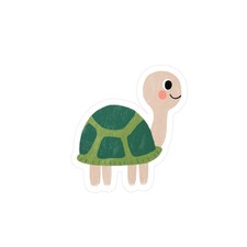 Cute Smiling Turtle Kiss-Cut Sticker Funny Animal Laptop Water Bottle Decal