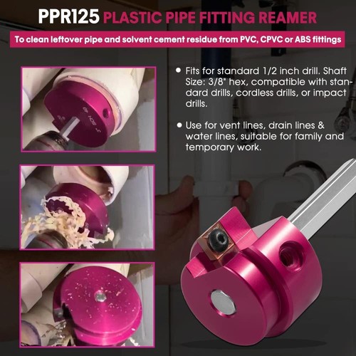 04523 - PPR125 1-1/4" Clean Ream Extreme Plastic Pipe Fitting Reamer Durable& - Picture 16 of 17