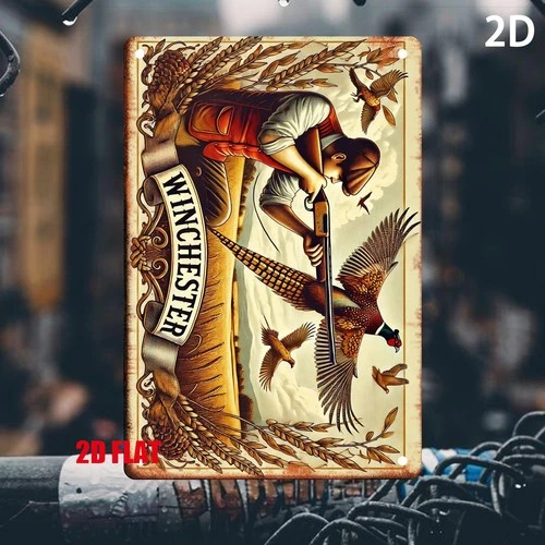 Vintage Winchester Hunting Tin Metal Signs Home Décor Wall Art 8x12