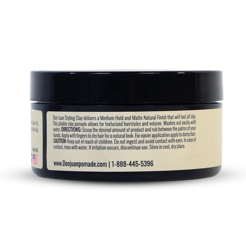 DON JUAN Handcrafted Styling Clay Medium Hold Pomade 4oz Free Comb NEW - Picture 3 of 5