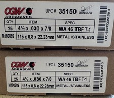 CGW 35150 4.5”x.030x7/8 TY 1 Cutting Wheel Qty 50