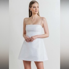 By Watters Ivy wedding dress mini a-line reception square neckline lined bride