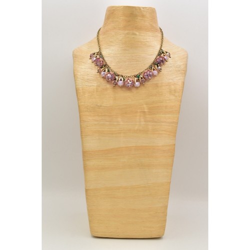 Vintage Kristall Blume Anhänger Halskette Rosa Gold Grün Floral Frühling Y2K BinBL - Bild 8 von 12