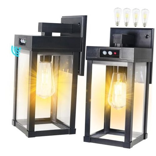 Solar Wall Lights Outdoor, Solar Sconce Lights with 3 Lighting Modes, Dusk to - Picture 1 of 7