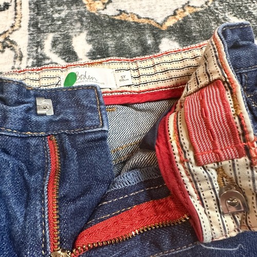 Jeans Boden taglia 5Y (110 cm) vita regolabile gamba dritta blu denim classico - Foto 8 di 11