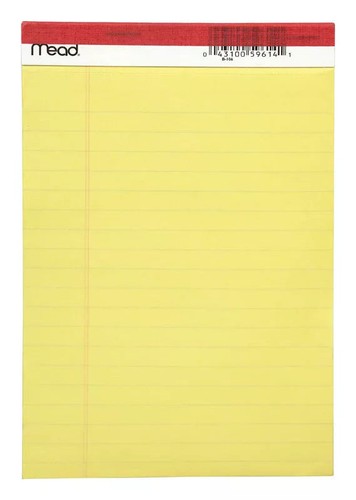 Mead 59614 Yellow Ruled Standard Legal Pad 5" x 8" Color Canary 50 Sheet (24 Pk) - Bild 5 von 5