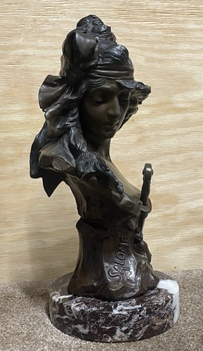 Limited Edition 1900's Bronze Bust Sculpture “Salome” by Alfred Jean Foretay - Picture 3 of 7