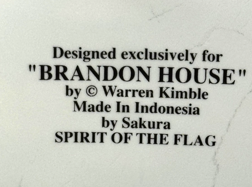 Warren Kimble Brandon House Sakura Spirit of the Flag 8" Plate (15 stars) - Picture 3 of 3