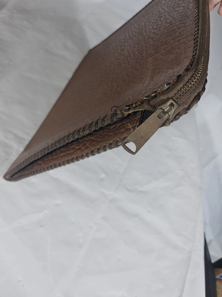 Vintage Leather Portfolio File Folder Executive Business A4 Embossed Antique 🔥 - Image 3 of 4