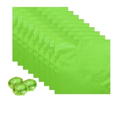 100pcs Candy Foil Wrappers 6 x 6 Inch Chocolate Bar Wrappers Green
