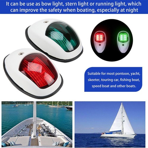 2x LED Navigation Lights Nav Lamp Side Mount Port Starboard Marine Yacht Boat UK - Picture 5 of 11