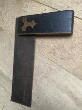 Vintage woodworking 8" angle Set square. Brass detail, steel blade