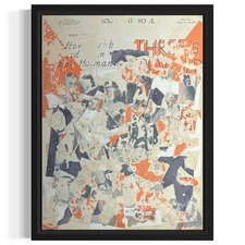 Original Mixed Media Art Collage 9x12 "1930 Three's a Crowd Sheet Music"