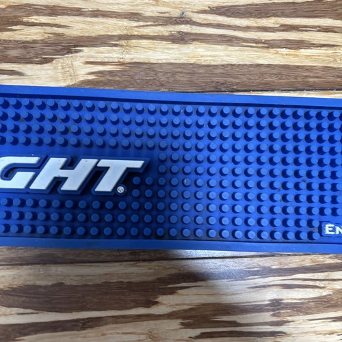 Bud Light Logo Bar Spill Splash Mat Black Blue Man Cave 24” X 3” - Picture 4 of 11