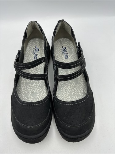 JBU by Jambu Fawn Mary Jane Shoes Black Flats Slip On Adjustable Strap Size 9 - Picture 2 of 10