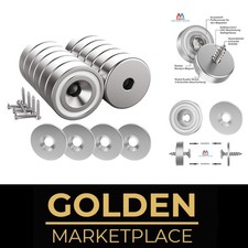 Magnete Neodym 10KG Kraft rund 20x7mm mit Loch Schrauben Stahlkissen