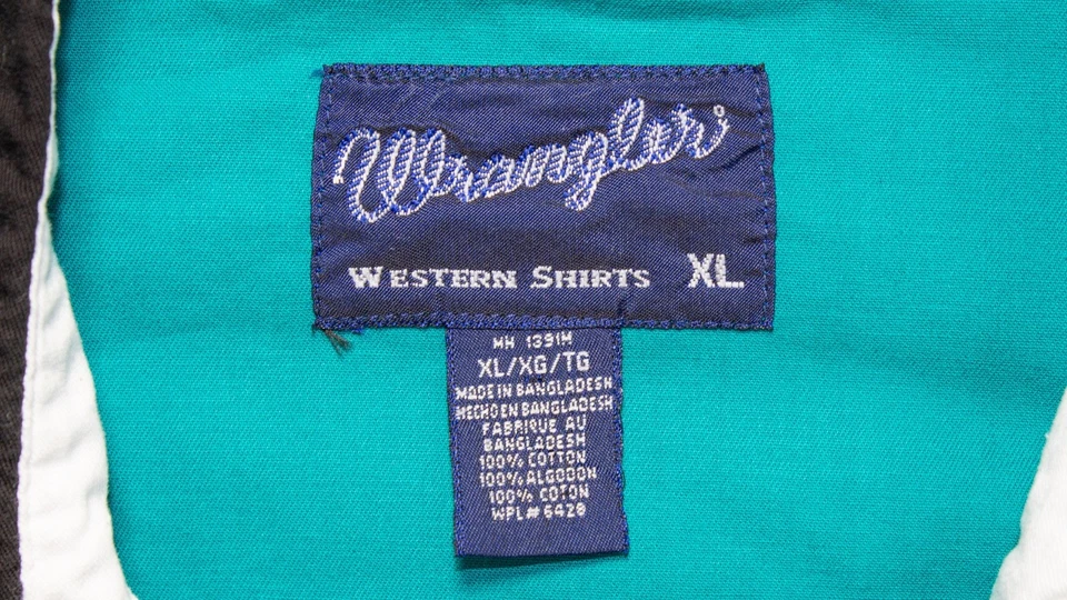 RARE Wrangler Brushpopper Pearl Snap Western Shirt XL Aztec Southwest - Image 3 of 4