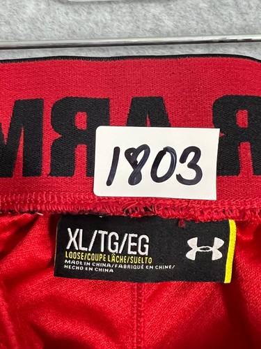 Pantalones Cortos Atléticos Under Armour Heatgear Hombres Talla XL Rojo Calce Suelto Cordón Gimnasio - Imagen 3 de 8