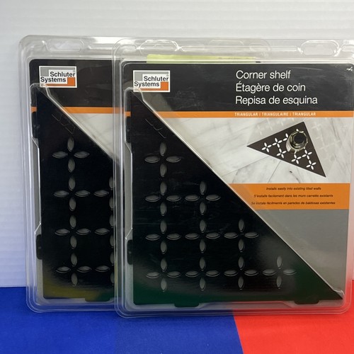 Schluter SHELF-E Triangular Floral Design - Matte Black - SES1D5MGS Tile Shower - Picture 8 of 9