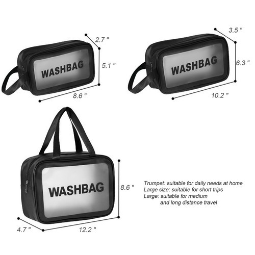 Clear Makeup Travel Bag, Toiletry Tote Bags, Make Up Organizer Zipper Pouch - Bild 5 von 11