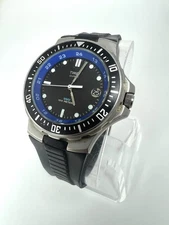 Timex black dial Diver Quartz 100m runs and stops