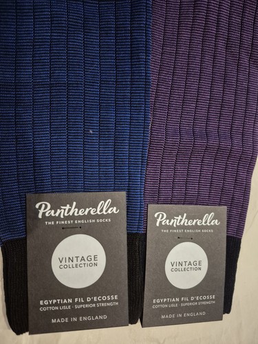 Pantherella Men's Cotton Socks. Size M. Blue And Purple. 2 Pairs. - Picture 3 of 7