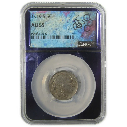 1919 S Indian Head Buffalo Nickel AU 55 NGC 5c Coin SKU:I19667