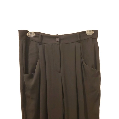 Eileen Fisher Black Silk Georgette Straight Ankle Pants Sz PM Petite Medium NWT - Picture 3 of 8