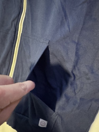 Neu mit Etikett leichter marineblauer Kapuzenpullover mit durchgehendem Reißverschluss für Herren Größe Medium - Bild 4 von 11