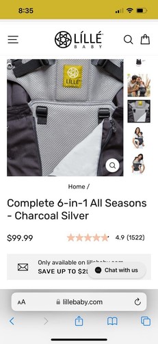 LÍLLÉbaby COMPLETE All Seasons Baby Carrier - Charcoal/Silver - Picture 5 of 11