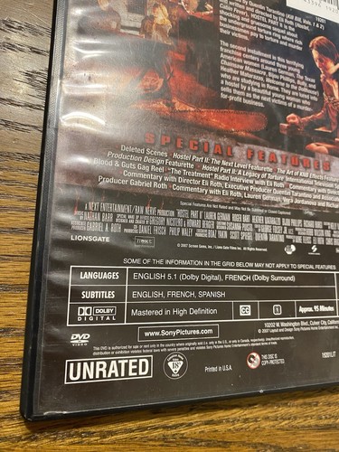 Hostel Part II Director's Cut DVD Movie Horror Torture Eli Roth Gruesome - Picture 5 of 7
