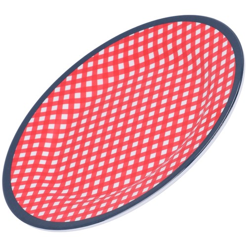(Red Grid)9in Imitation Porcelain Dinner Plate Decorative Reusable Snack Plat GH - Picture 6 of 12