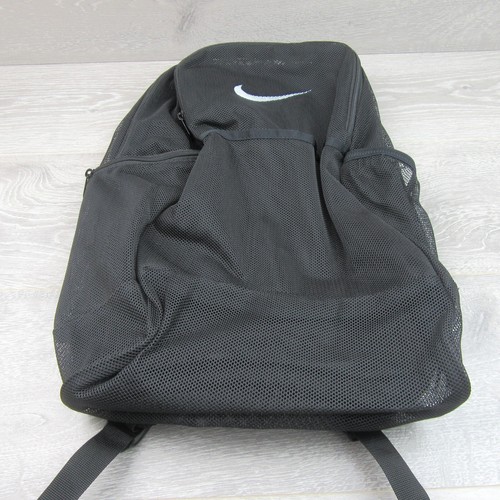 Nike Brasilia Mesh Training Backpack (26L) Black School Bag NEW BA6050-010 - Picture 5 of 17